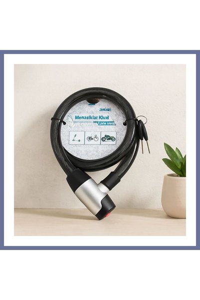 dilaratrendhousee Anahtarlı Çelik Tel Bisiklet ve Motosiklet Kilidi 24mm x 100cm DLRA