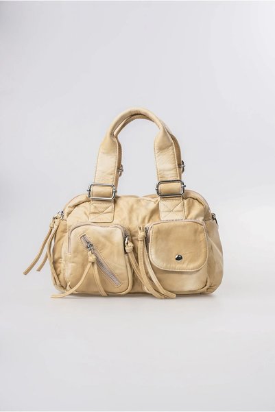 ÇÇS Women's Washed Leather Look Multi-Pocket Zippered Adjustable Strap Hand a...