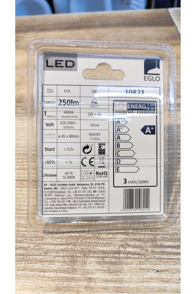 Eglo Aydınlatma 3 Watt Doğal Beyaz Işık Top Ampul Ledli E14 Duylu 3000K