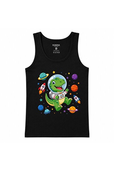 Rabona Fashion Space Explorer Dino - Cute Astronaut Dinosaur Galaxy Graphic T...