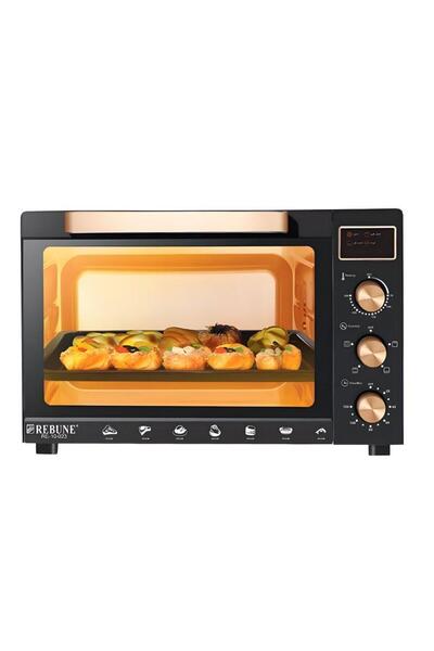 rebune electric oven 35l 1500w black (re-10-023) | countertop toaster oven wi...