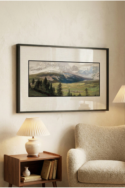 Zevahir Mobilya Dekorasyon 1 Piece Pvc Framed Black Wooden Frame Oil Painting...