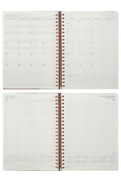 Victoria's Journals Business-2027 Year Daily Spiral Agenda 20X28 Cm. One Page Per Day-Green