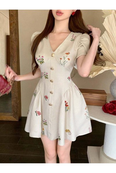 Sheya Rochie mini, bej