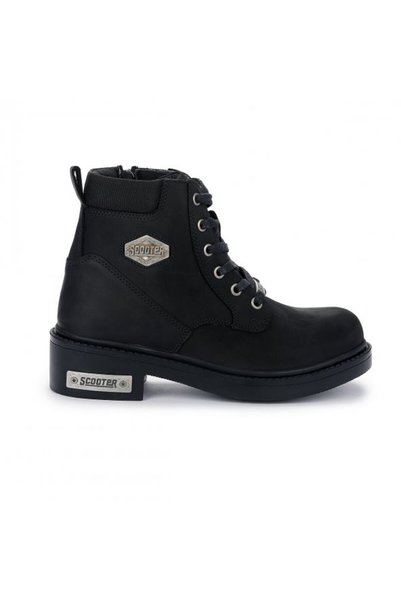 Scooter Kemal Aygün-Scooter Black Genuine Leather Ankle Boots |   Lace-Up Zip...