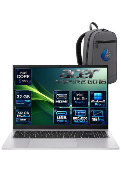 ACER Aspire Go 16 Core 5 120U 32 GB DDR5 512 GB SSD Intel Graphics 16'' WUXGA...