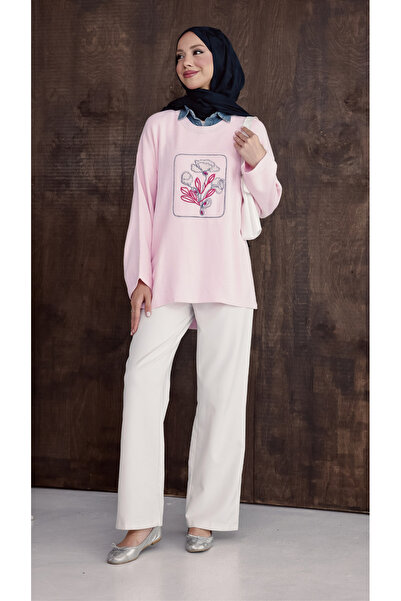 sorisso Knitwear Washable Denim Collar Embroidered