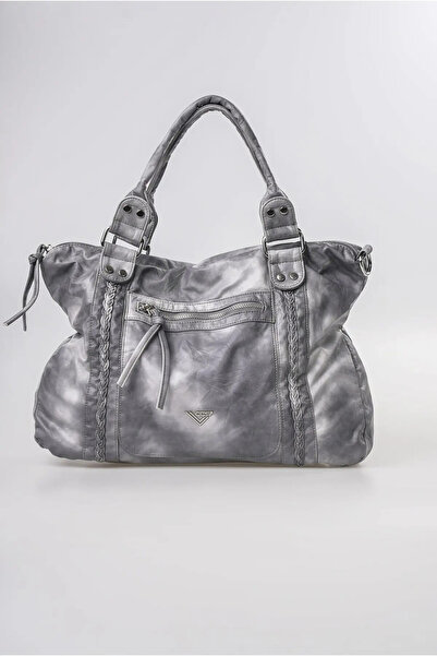ÇÇS Women's Vintage Washed Leather Look Knitted Detailed Zippered Large Size ...