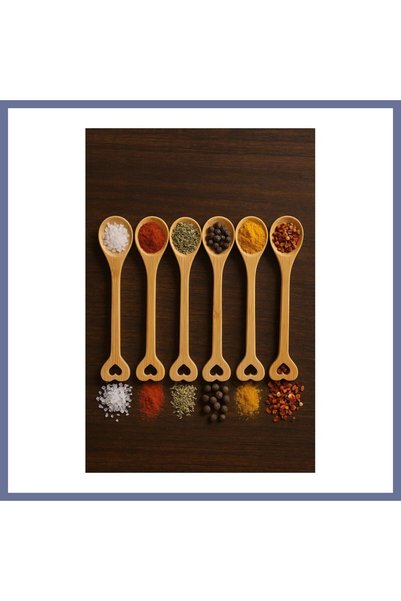 Generic Brand Wooden Spice Spoon Set of 6 15 cm Dlra