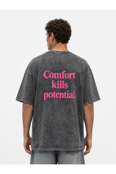 Respire Ανδρικό Υπερμεγέθες T-Shirt, Streetwear Υπερμεγέθες T-Shirt με Acid W...