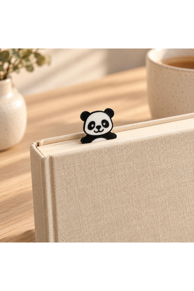 sportivoshop Semn de carte elegant in forma de urs panda, Plastic, 7.1 x 2.3 ...