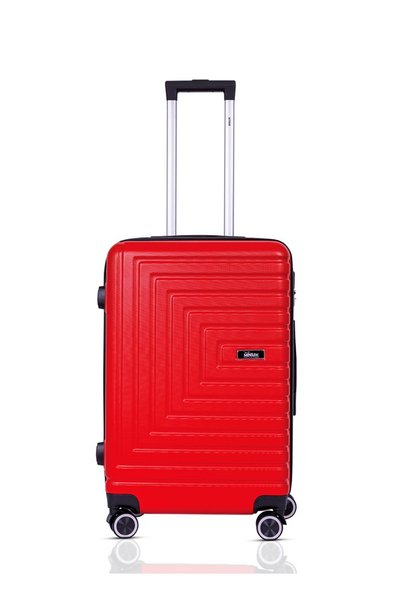Generic Brand Pilg Medium Luggage | 360° 4 Wheeler| 24 Inch, Red