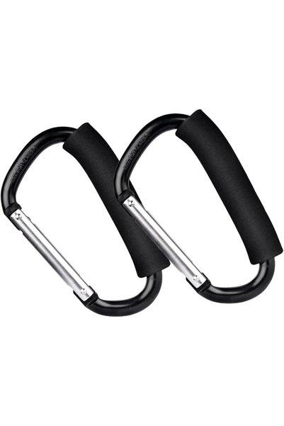 ECVV 2 Pack Baby Stroller Hooks Mommy Large Carabiner Stroller Accessories Cl...