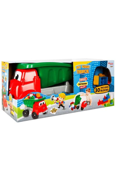 DEDE Camion cu remorca si blocuri de constructie, Dede, 30 piese