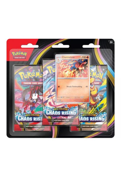 Pokemon Set 3 pachete carti de joc, TCG, Mega Evolution, Chaos Rising