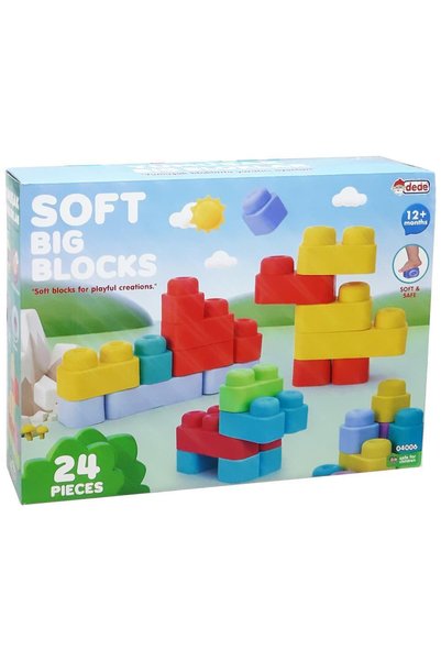 DEDE Set de constructie, Dede, Soft Big Blocks, 24 piese