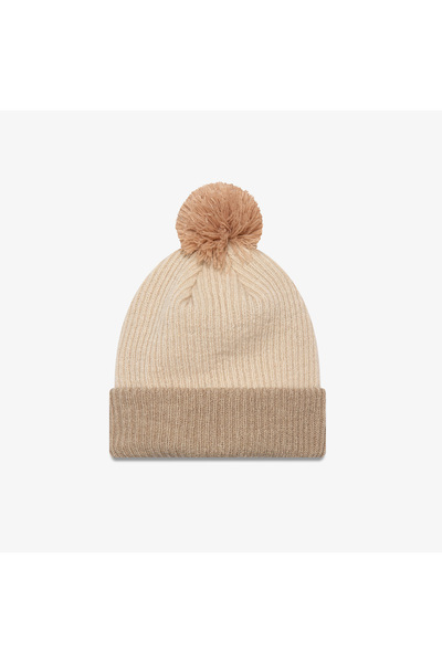 NEW ERA Wmns Block Pom Beanie Unisex Bej Şapka
