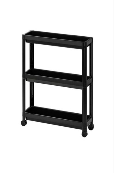 IKEA Siyah şık servis arabası, dar alan organizeri 54x18x71