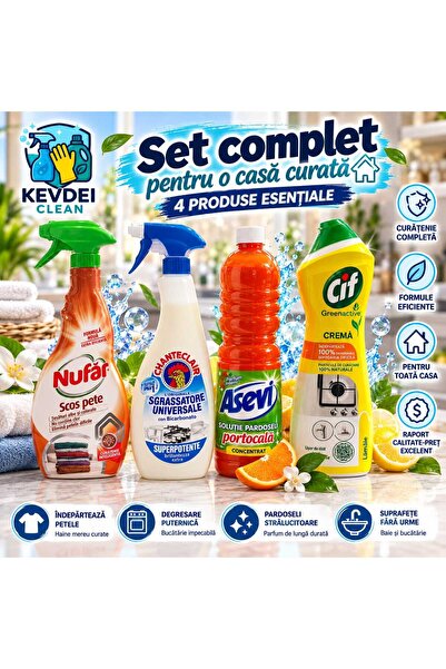 OEM Complete Home Cleaning Set, 4 Products – Water Lily Stain Remover, Chante...
