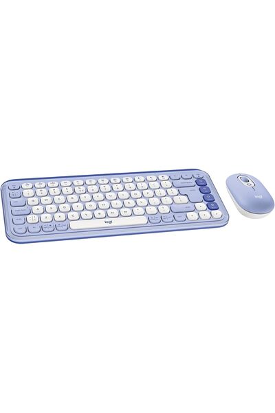 logitech Pop Icon Keyboard & Mouse Lilac/Off White
