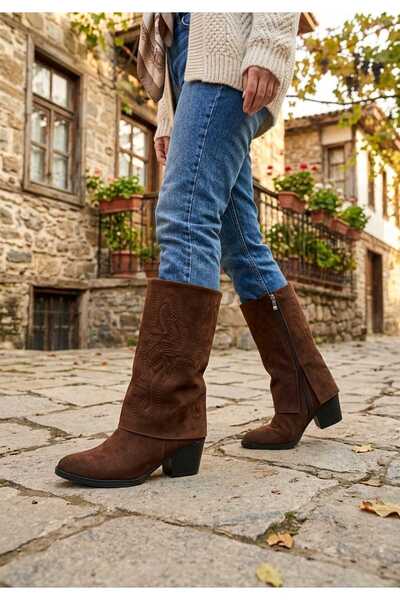 LEYDİ SHOES LION ΓΥΝΑΙΚΕΙΑ ΜΠΟΤΕΣ ΑΠΟ ΣΟΥΕΤ ΜΕ ΜΑΚΡΥ ΜΟΤΙΒΟ