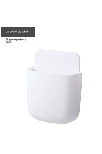 Choice صندوق تخزين أبيض مثبت على الحائط، حامل للهاتف المحمول والشاحن، رف لتنظ...