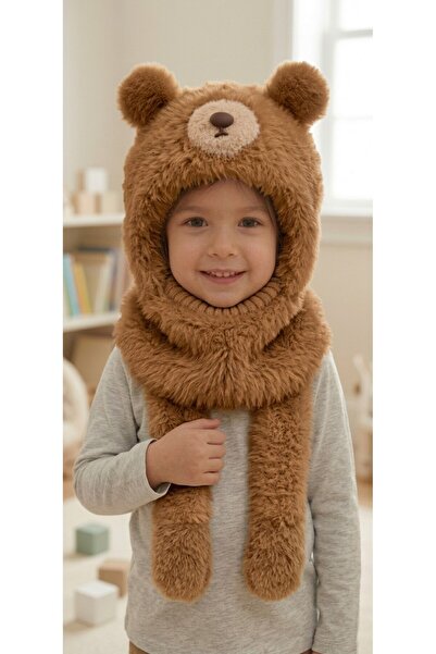 minik'o kids Ki̇tti̇ 26480-03 Girls' and Boys' Neck Warmer Beanie