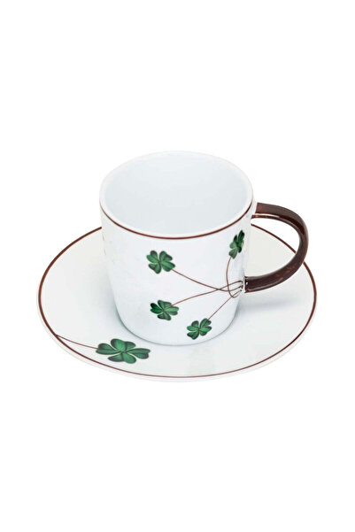 Cosy & Trendy Set de 2 cești de porțelan cu farfurioară, 11cl, Cloverleaf Cos...