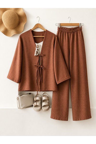 Hepsi Moda Two-Strap Trouser Suit - Mg - Brown