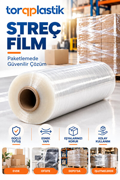 El Tipi Streç Film 2 KG 23 Mikron Şeffaf – Koli Sarma, Paketleme ve Palet Streç Film