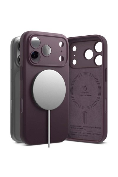 Ringke Husă pentru iPhone 18 Pro Max, din silicon, MagSafe, Roșu cireșiu