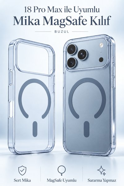 Evax [PC MAGSAFE] iPhone 18 Pro Max Uyumlu Magsafe Özellikli SERT Mika SARARM...