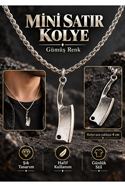 FG KONNİCHİWA Silver Color Chain Necklace with Mini Row Figures Unisex