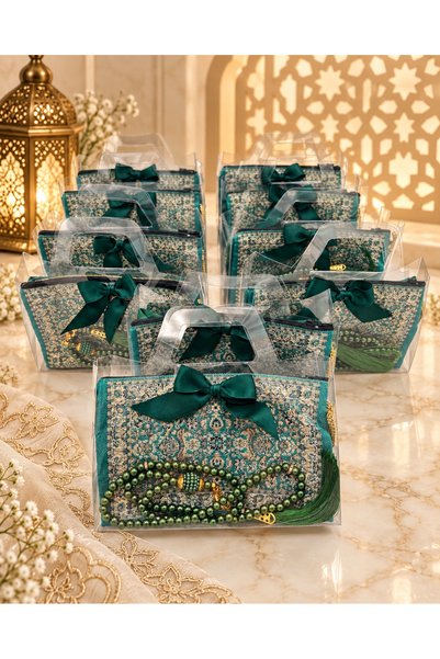 LenaToptan 10 Pieces Green Bowknot Decorated Bag with Flared Cover, Wallet an...