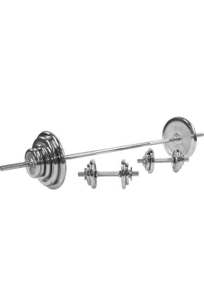 Gorilla Sports Set complet gantere cromate, 100 - 108 KG, 100 KG