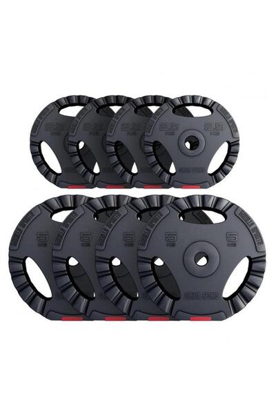GORILLA Set de greutăți din plastic umplute cu ciment, de 30 kg, cu mâner, di...