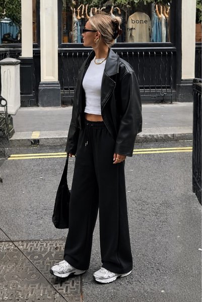 Hola Lady Elastic Waist Loose Sweatpants Hl211
