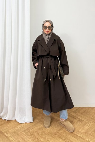 Melike Tatar Trench lung supradimensionat 90-3009