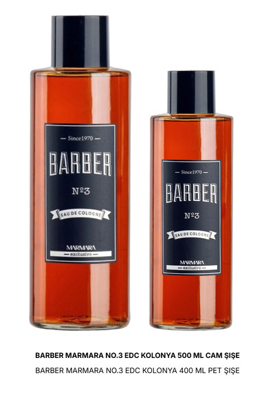 Barber Marmara No.3 Edc Kolonya 500 Ml Cam + 400 ml Pet Şişe