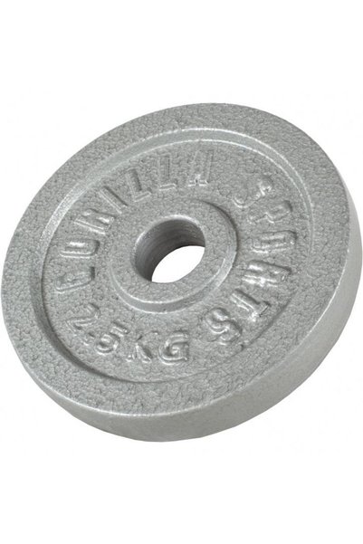 Gorilla Sports Σιδερένιες πλάκες βάρους 0,5 - 30 κιλά Ασημί / 2,5 κιλά