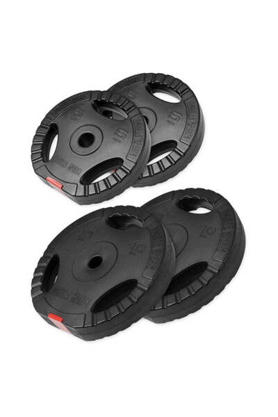 Gorilla Sports Set discuri, cu grip umplute cu ciment 30 Kg 30/31mm