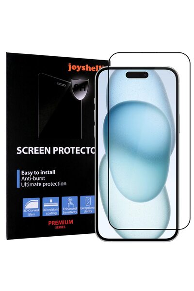 Joyshell Folie iPhone 15 Plus, Joyshell, Sticla 3D, Full Cover, Antisoc, Marg...