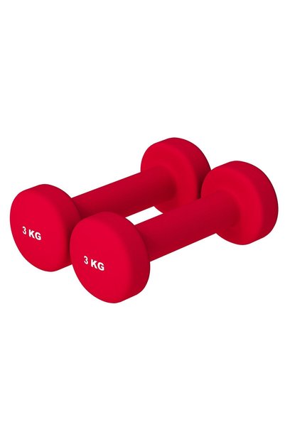 Gorilla Sports Neoprene gymnastics dumbbells, round, 1 - 10 kg 6 kg (2 x 3 kg)
