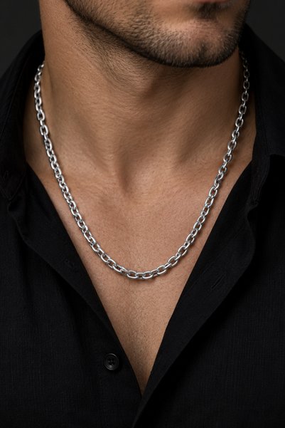 laria jewelry Rolo Chain Steel Necklace