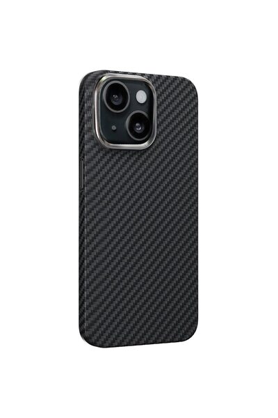 RED Mobile Кейс от кевлар, съвместим с iPhone 15, арамиден, карбонов вид, улт...