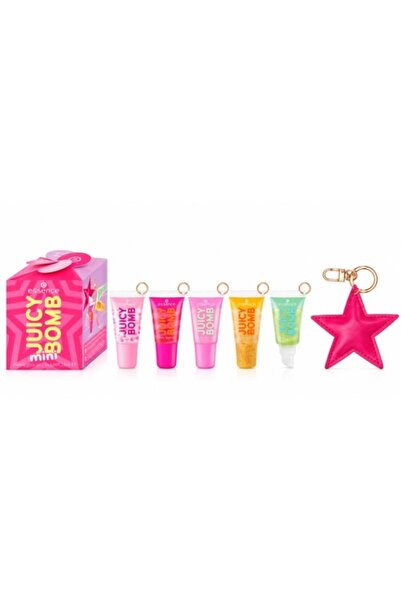 Essence Set de 5 mini Juicy Bomb Fericire de Sărbători + Breloc în formă de stea
