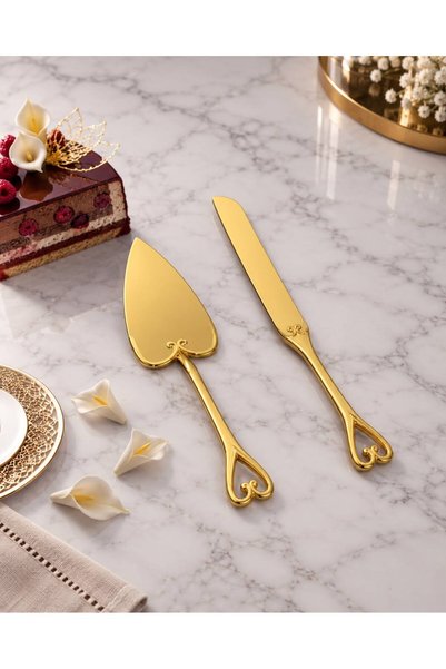 Afaq Gold Heart Shape Cake Cutter Set