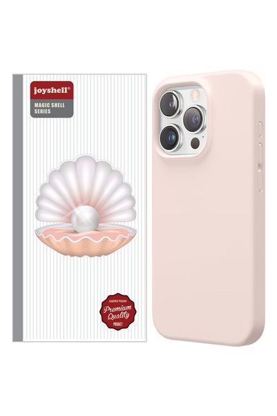 Joyshell Калъф за iPhone 15 Pro, Кадифен силикон с микрофибър, Светлорозов