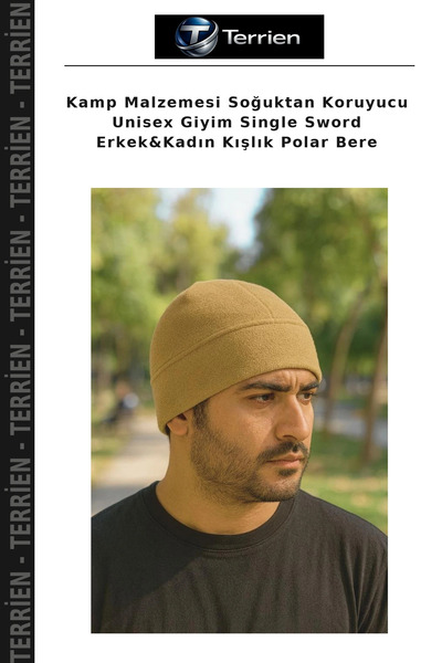 Terrien Kamp Malzemesi Soğuktan Koruyucu Unisex Giyim Single Sword Erkek&Kadın Kışlık Polar Bere