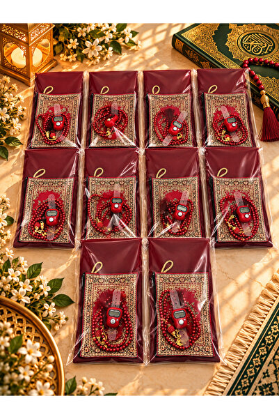 LenaToptan 10 Pieces of Burgundy Gelatin Flamed Cover Wallet Prayer Beads and...